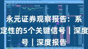 永元证券观察报告：系统稳定性的5个关键信号｜深度报告